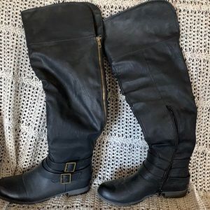 Black over the knee boot